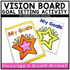 Beginning Of The Year Goal Setting, Students Vision Board Template, Goal Setting