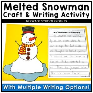 Melted Snowman Craft: My Snowman Melted Because Writing Activity, Easy Templates