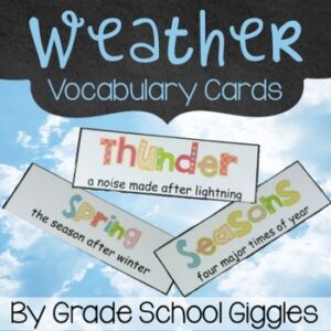 Weather Vocabulary Cards