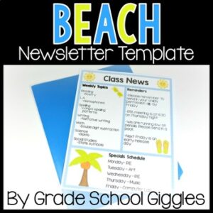 Weekly Newsletter Template | Editable Classroom Newsletter | Beach Theme