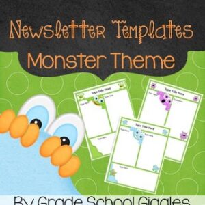 Weekly Newsletter Template | Editable Classroom Newsletter | Monster Theme