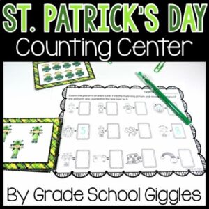 St Pattys Day Math: Count & Write How Many, March Shamrock & Leprechaun Counting