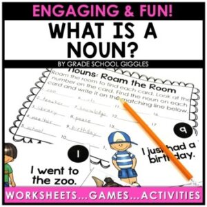 Identifying What Is A Noun? Noun Sort & Practice, Nouns Review Craft & Coloring
