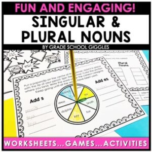 Singular & Plural Nouns Worksheets: Regular, Irregular Plural Noun Sort Activity