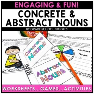 Concrete & Abstract Nouns Worksheets: Identifying Concrete Vs Abstract Nouns