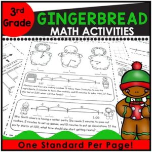 Christmas Fun Packet, Third Grade Christmas Math Packet: Winter Math Worksheets