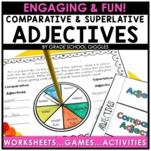 Comparative & Superlative Adjectives Worksheet Set, Adjective Practice: Er & Est