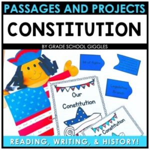 The US Constitution Day, Week, or Lesson Activities & Craft: 2nd, 3rd, 4th Grade