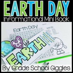 Earth Day Mini Flip Book Booklet: I Can Help The Earth By, 2nd 3rd 4th Grade Fun