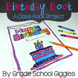 Happy Birthday Book: Our Class Birthdays, Student Birthday Writing Coloring Book