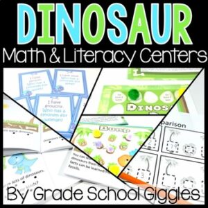 Dinosaur Theme Reading, Writing, Math: Independent Work, Guided Reading Stations