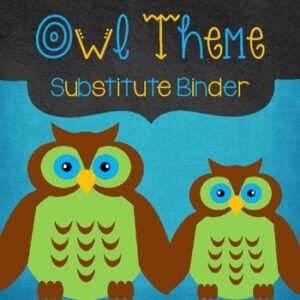 Sub Binder Cover & Sub Folder Templates: Editable Substitute Plan Template, Owls