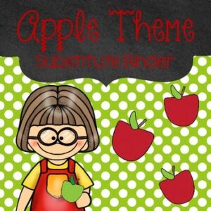 Substitute Binder Templates Apple Theme Editable Sub Plans, Binder, Folder Cover