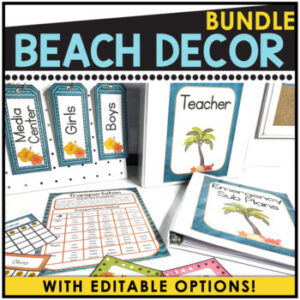 Ocean Theme Classroom Decor Pack: Tropical Beach Theme Classroom Decor Bundle