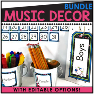 Retro Groovy Classroom Decor: Disco, Rock & Roll Theme Music Classroom Decor Set