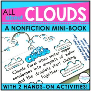 Types Of Clouds Activity & Writing Book, Worksheets, Rain Cloud In A Bottle Jar