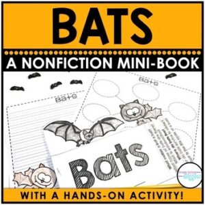 Bat Facts & Life Cycle: Halloween Nonfiction Mini Book & Research Writing Paper
