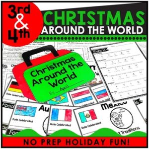 Christmas Traditions Around The World Research Project Packet, Passport Suitcase