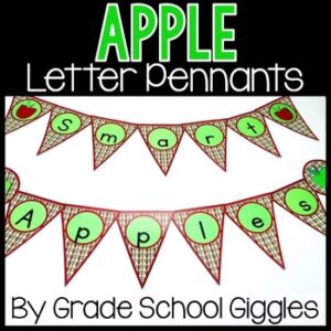 Teacher Name Banner, Desk Banner, Printable Door & Wall Decoration, Apple Banner