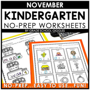 Keeping My Kiddos Busy Easy November Independent Morning Work Packet For Kinders