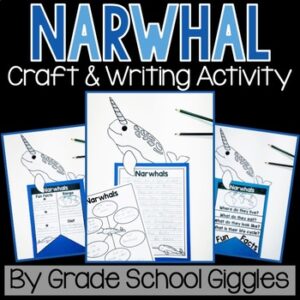Narwhals: Arctic Animal Craft, Narwhal Animal Research Project 1st 2nd 3rd Grade