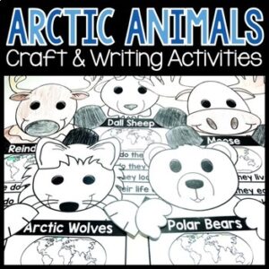Winter Arctic Animal Craft & Research Project Templates: 1st 2nd 3rd Grade Kids