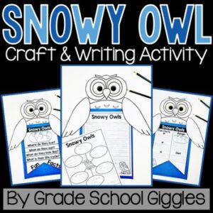 Snowy Owl Craft, Arctic Animals Research Project, Snowy Owls Science Worksheets