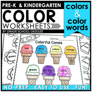 Color Words Worksheets, Learning Colors Practice, Coloring Word Activity Sheets
