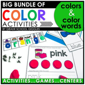 Teaching Colors Kindergarten Coloring Pages Bundle: Color Matching & Identifying