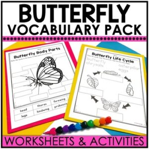 Caterpillar To Butterfly Life Cycle Cut & Paste Worksheet, Label Parts Of A Bug