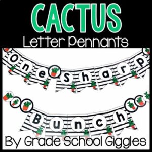 Make Teacher Desk Or Wow Work Banner, Minimalist Classroom Decor: Cactus Letters