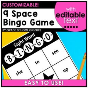 Blank Student Bingo Board Card, Create Your Own Set Editable Bingo Game Template