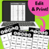 Blank Student Bingo Board Card, Editable Bingo Game Template 4X4 Create Your Own - Image 2