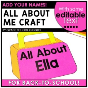 Open House Craft, Beginning Of School Craft, All About Me Kindergarten Printable