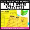 Editable Roll & Read CVC Words, Sight Words Template, Blank Roll & Write A Word