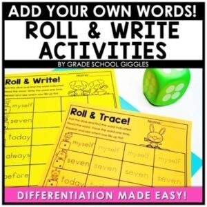 Editable Roll & Read CVC Words, Sight Words Template, Blank Roll & Write A Word
