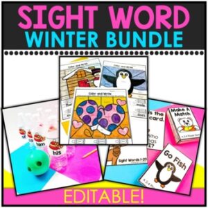 Day Before & Back To School After Winter Break Activities Sight Word Party Games