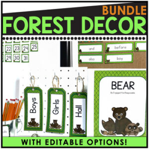 Forest Classroom Decor Forest Classroom Theme: Woodland Name Tags Bulletin Board