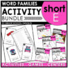 Decoding One Syllable Words: Short E Decodable Lists, Independent Work Stations